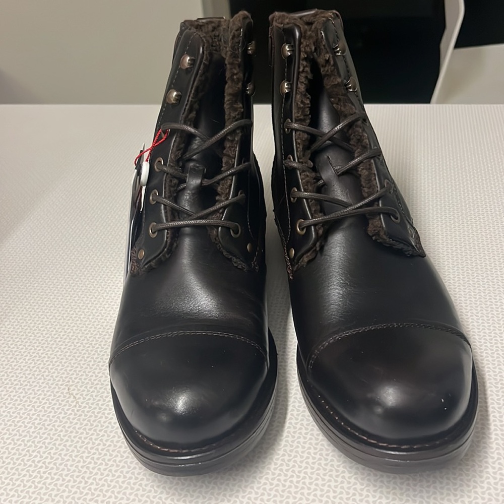 Pajar Made in Portugal Men’s boots waterproof leather brown fleece. Size 44 eu